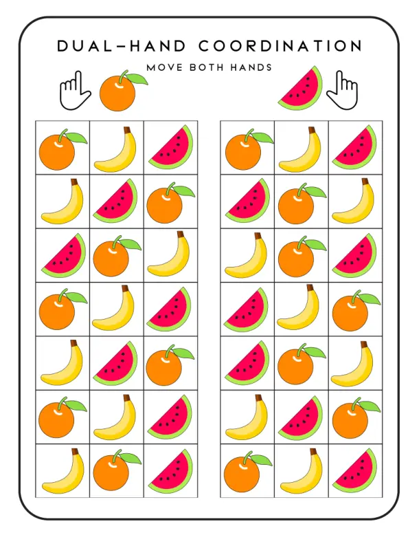 Working memory sample page